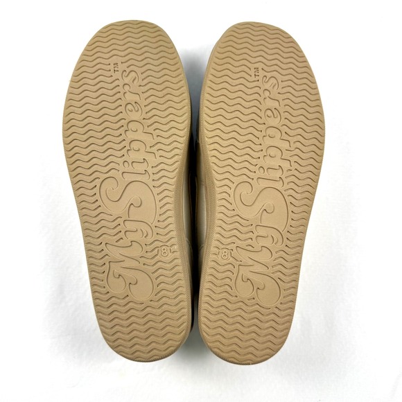 My Slippers Women Moccasin Loafers Beige Leather Comfort Slip On Shoes Size 8 - Picture 4 of 5